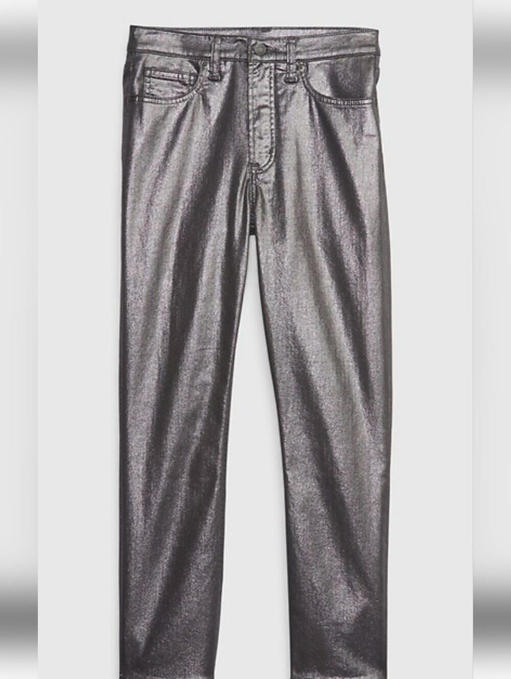 Gap coated metallic “liquid”/foil jeans 30 10s High Rise Metallic Vintage Slim